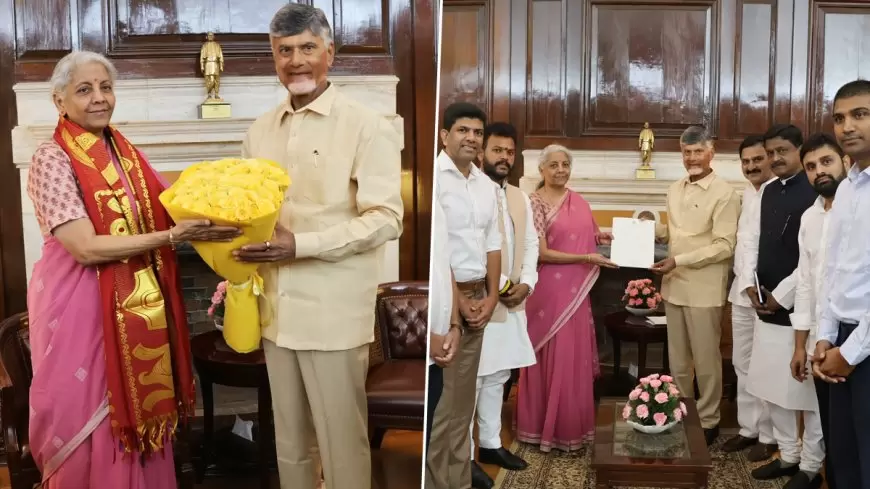 సీతారామన్‌ను కలిసిన చంద్రబాబు :అప్పుల ఊబిలో కూరుకుపోయిన ఆంధ్రాకు ఆర్థిక సాయం చేయాలని విజ్ఞప్తి